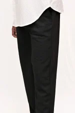 CLASSIC TEXTURED STRAIGHT TROUSER – BLACK - Image 6
