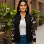 Winter Fleece Floral Printed Jacket For Women