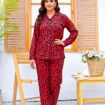Imported Linen Printed Red Rose PJ Set-LP11