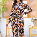 Imported Linen Printed Flower Bales PJ Set-LP10