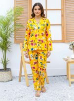 Imported Linen Printed Yellow Honey PJ Set-LP3 - Image 2