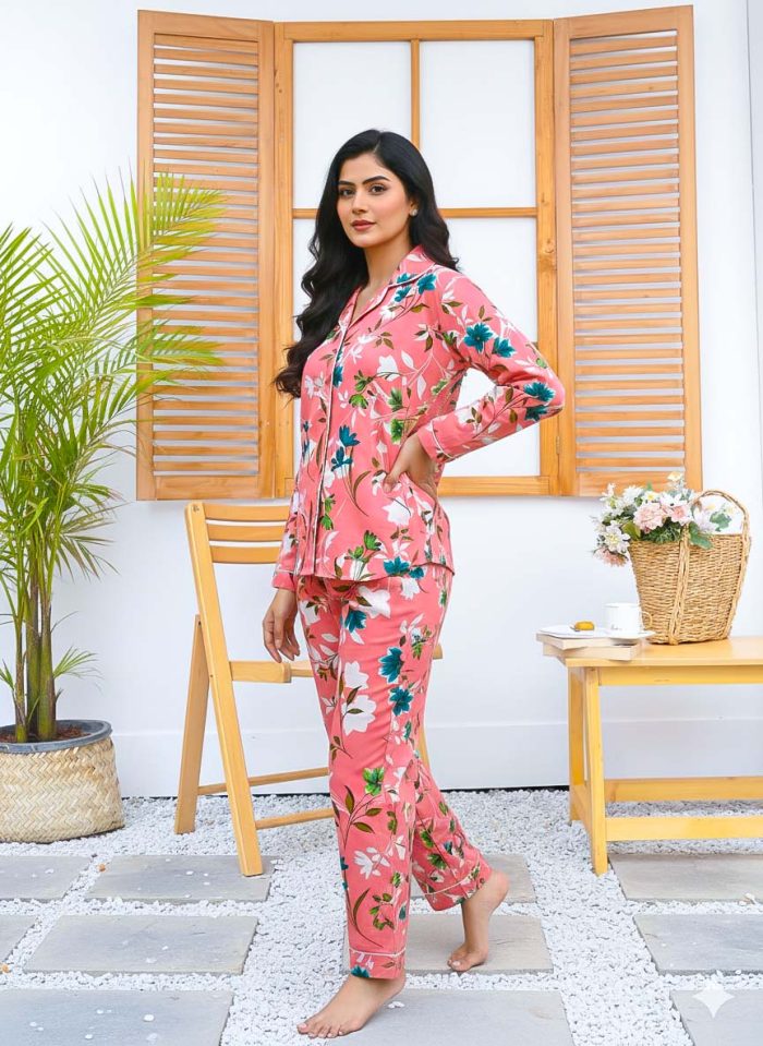 Imported Linen Printed Jamsine PJ Set-LP5 - Image 2