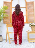 Imported Linen Printed Red Rose PJ Set-LP11 - Image 2