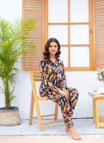 Imported Linen Printed Flower Bales PJ Set-LP10 - Image 3