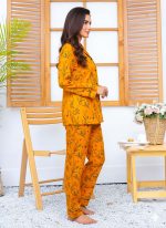 Imported Linen Printed Warm Glow PJ Set-LP8 - Image 3