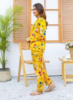 Imported Linen Printed Yellow Honey PJ Set-LP3 - Image 4