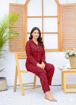 Imported Linen Printed Red Rose PJ Set-LP11 - Image 4