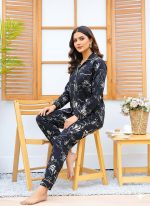 Imported Linen Printed Black Shade PJ Set-LP6 - Image 3