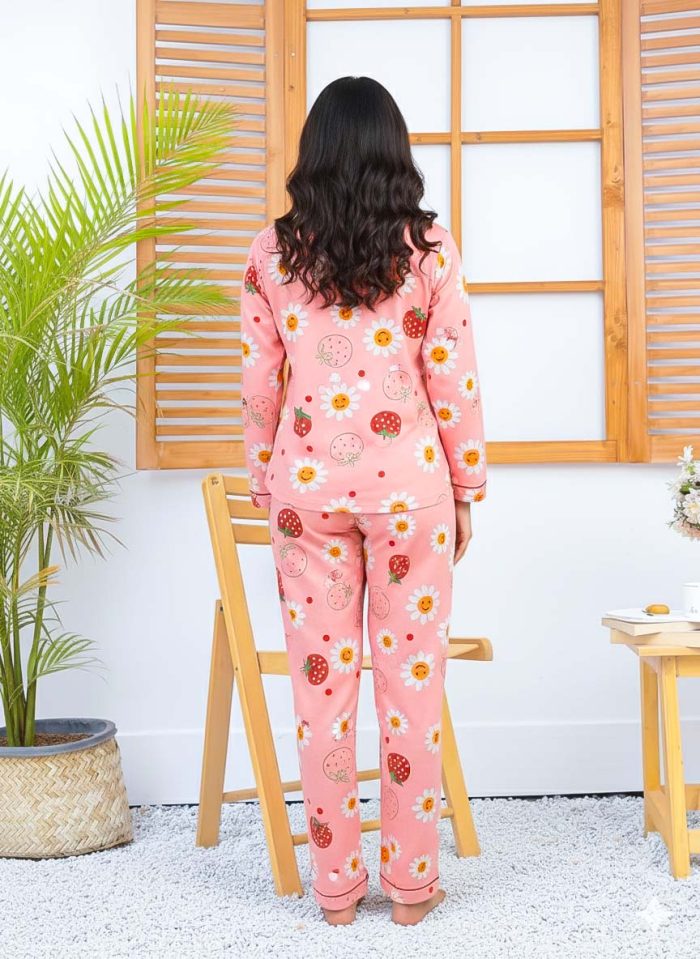Imported Linen Printed Strawberry PJ Set-LP2 - Image 4