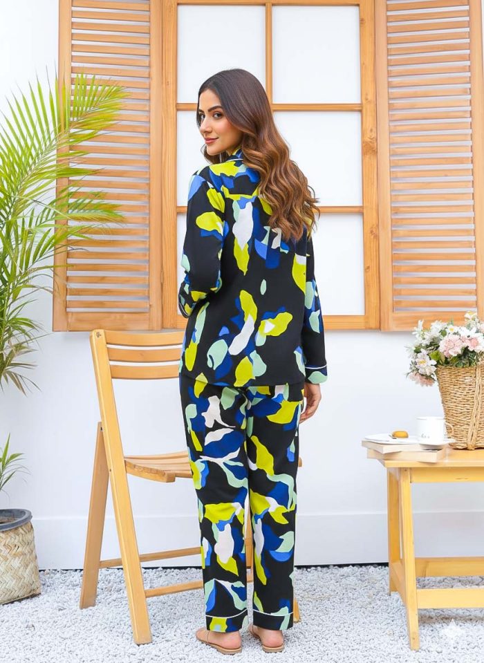 Imported Linen Printed Multi Bear PJ Set-LP12 - Image 4